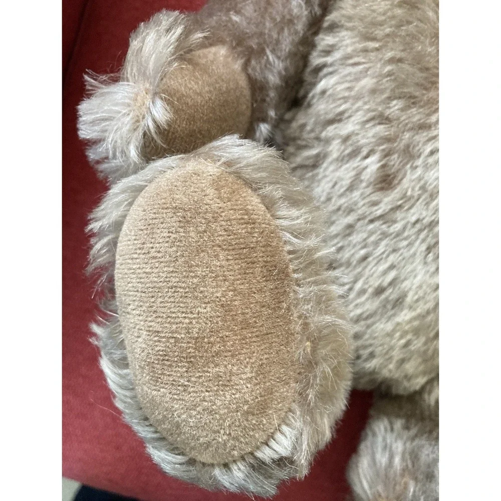 Vintage Steiff Original Teddy brown mohair bear plush hang tag button 202 41 EUC